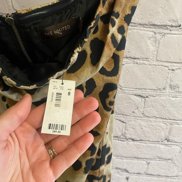 Women’s The Limited Leopard Print Formal Strapless Dress Size 8 NWT Y2K Vibes - Picture 5 of 7